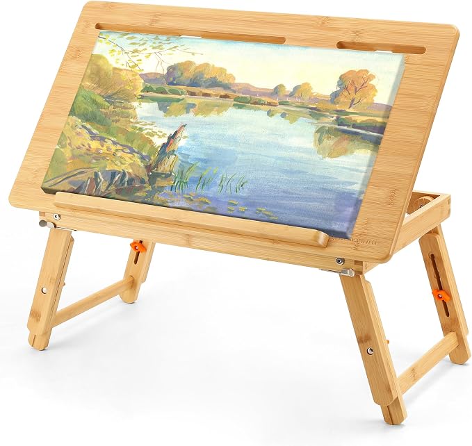 Nnewvante Foldable Lap Easel for Painting with Adjustable Height & Angle
