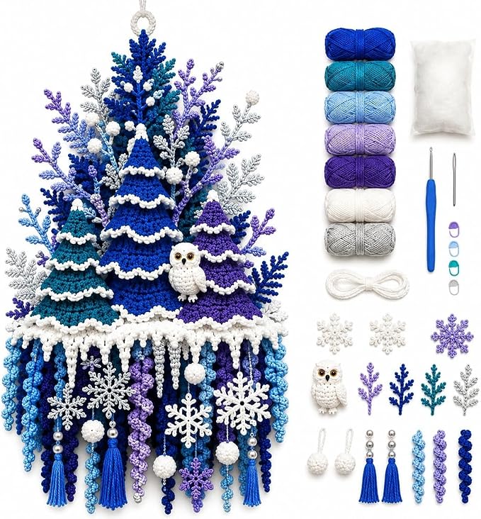 DIY Seasonal 3D Crochet Door Hanger Kit Collection, Handmade Wall Hanging