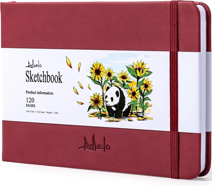 Sketchbook for Drawing, 120 Pages Sketch Book, 122LB/180GSM Thick Paper | Mixed Media Sketchbook for Charcoal Pencil, Inks Pen, Colored Pencil, Acrylic Marker, Oil Pastel