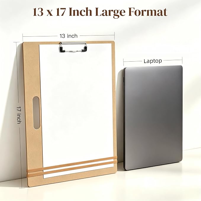 13"x17" Drawing Boards with Clip, Bands and Handle, Pack of 2 | Portable Lightweight Art Board For Sketching, Durable Watercolor Board For Artists Indoor Outdoor Use, Art Supply