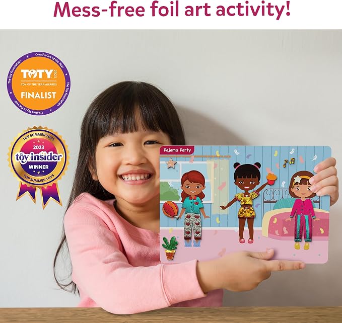 Skillmatics Foil Fun Dress Up, DIY Foil Art & Craft Activity, Gift for Kids | Travel Toys, 100+ Stickers, Fine Motor Skills, Mess-Free Art, Screen-Free, Gifts for Girls & Boys Ages 4, 5, 6, 7, 8, 9