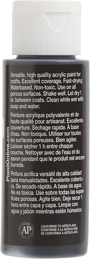 Apple Barrel Acrylic Paint in Assorted Colors (2 Ounce), 20504 Black