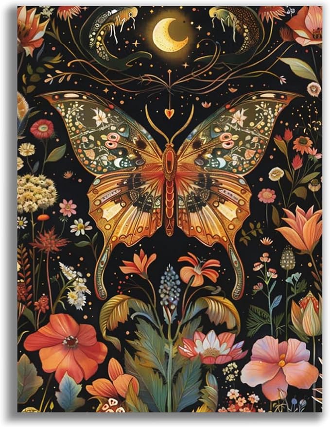 Diamond Art Kits for Adults,Moon Butterfly Diamond Painting Kits 12X16In