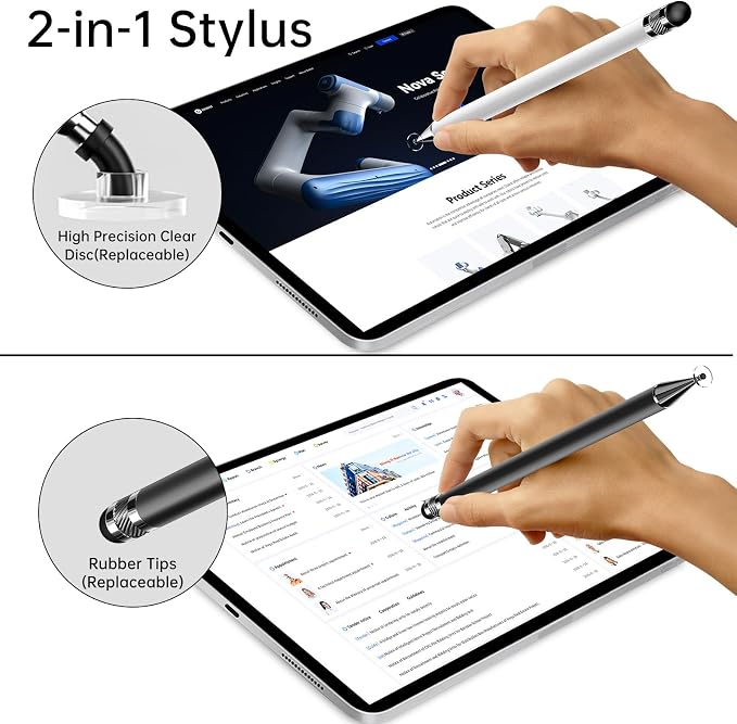 Bopomofo Stylus(10 Pcs),2-in-1 Stylus Pen for Touchscreen,Stylus Pen | Metal Barrel,Suitable for Apple(iPhone/ipad)/Nintendo Switch/Samsung/Google/Microsoft/Android Tablets Touch Screen Devices