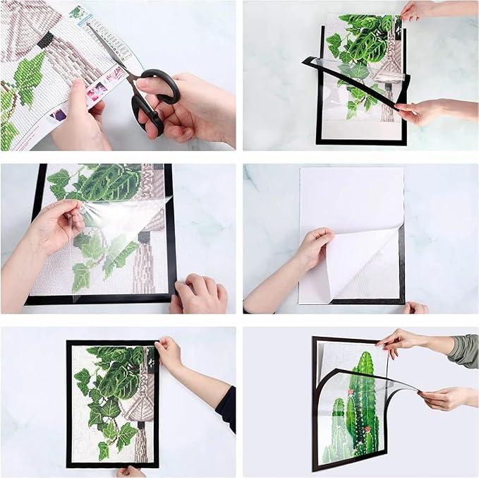 12x16 inch Diamond Art Frame for 30 x 40cm Diamond Painting, Horizontal and Vertical Formats for Wall Hanging, 10 x 14 Wall Gallery Poster Photo Frame with Durable Shatter Resistant- 4 Pack (Black)