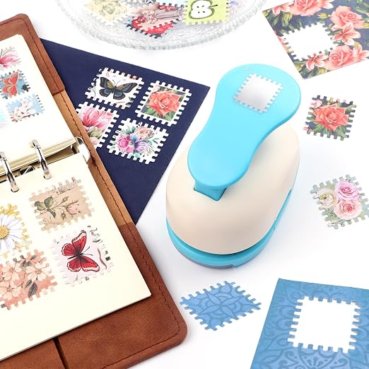 BAOFALI Stamp Puncher 1.2x1 inch Stamp Punch Rectangular Postage Stamp Punch |Stamp Hole Puncher| Lever Action Paper Punches forfor Scrapbooking Journaling Card Making