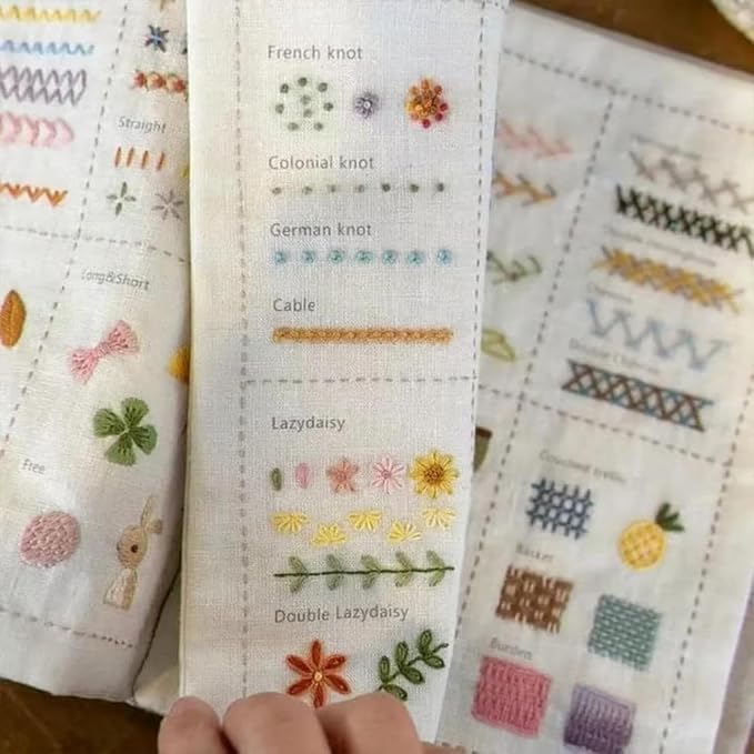 2026 New Upgraded Embroidery Stitch Book Kit,86 PCS Beginner Embroidery Kit, 106 Patterns with Tools & Tutorials, Portable All-in-One Hand Embroidery Book for Adults & DIY Craft Lovers(1 Set)
