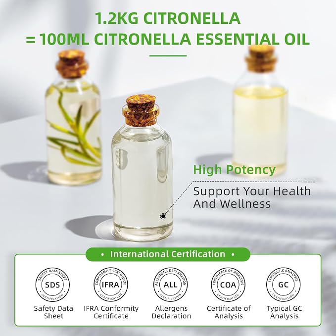 HIQILI Citronella Oil for Diffusers & Homemade Sprays