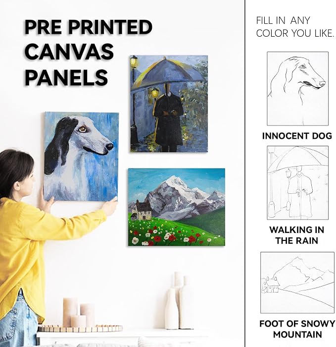 Inburit Art Acrylic Paint Set for Adults & Kids with Canvas Easel