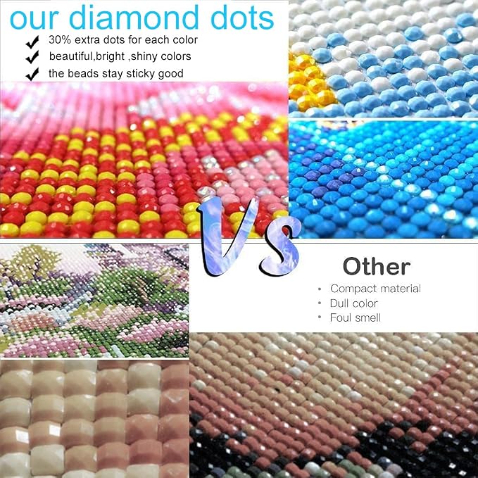 Sun and Moon Diamond Art Painting Kits for Adults - Round Full Drill Diamond Dots Paintings for Beginners, 5D Paint with Diamonds Pictures Gem Art Painting Kits DIY Crafts Project Kits 14x14inch