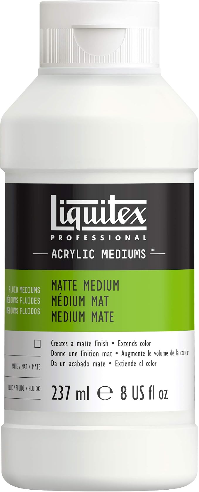Liquitex Professional Matte Medium, 237ml (8-oz) | Reduces Surface Gloss, Increases Color Depth, Lowers Viscosity of Heavier Body Paint, Increases Flow, Extends Color