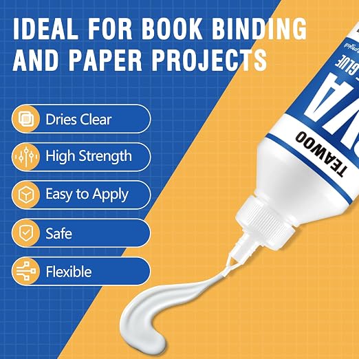 TEAWOO Book Repair Kit, 8.5 Oz + 2×1.35 Oz Acid-Free PVA Adhesive