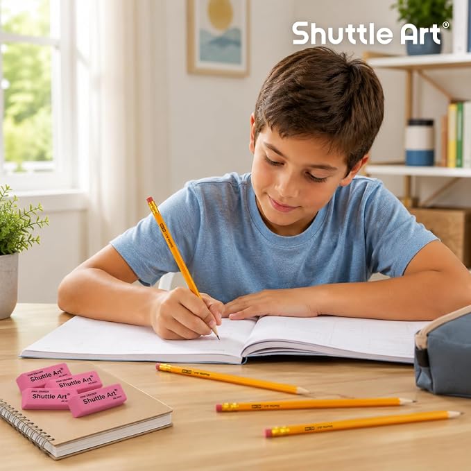 Shuttle Art 800 Pack #2 HB Pencils Pre-Sharpened, Bulk Pencils with Erasers