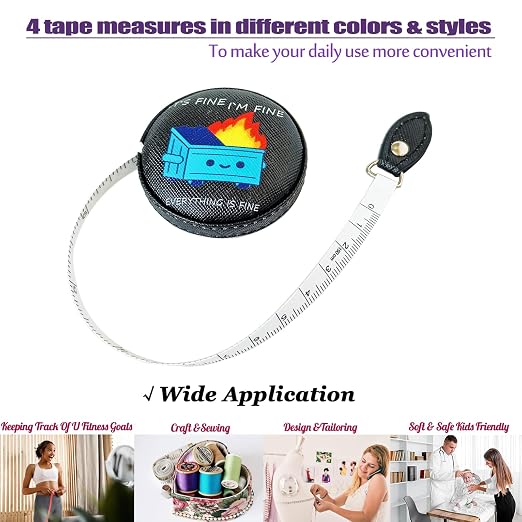 Tape Measure for Body Measuring Fabric Sewing Tailor Ruler Flexible Soft Pocket Small Mini Body Measurement Cloth Measuring Tape 60 Inch Premium Leather Retractable Tape Measure