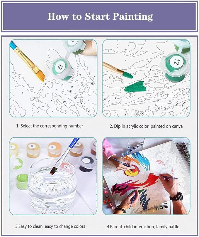 TCDZMYGS Flower Paint by Numbers Kit for Adults Beginner,10x10 inch | Paint by Number for Beginner,Adult Paint by Number,HD Color Canvas,DIY Tool Kits,Stress Relief Craft,Great Gift,With Frame