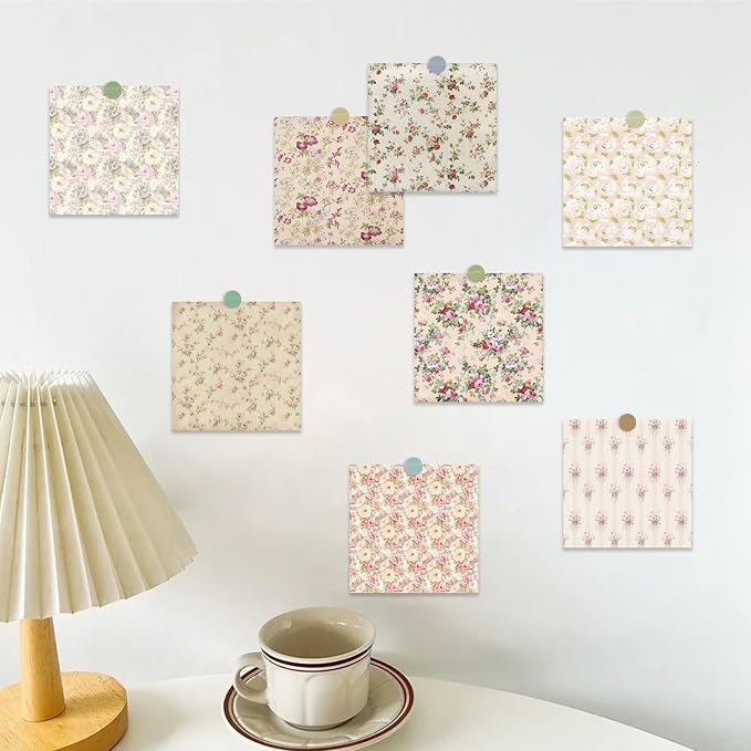 PRSTINCOL Scrapbook Paper,16 Sheets 5.8x5.8 Inch Vintage Floral Style Scrapbook Supplies,Single-Sided Vivid Origami Decoupage Paper for DIY Crafts, Card Making, Art Journaling