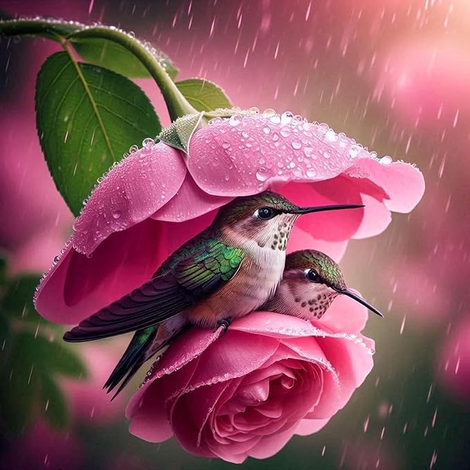 Diamond Art Kits for Adults,Hummingbird Diamond Painting,12 x 12 Inch
