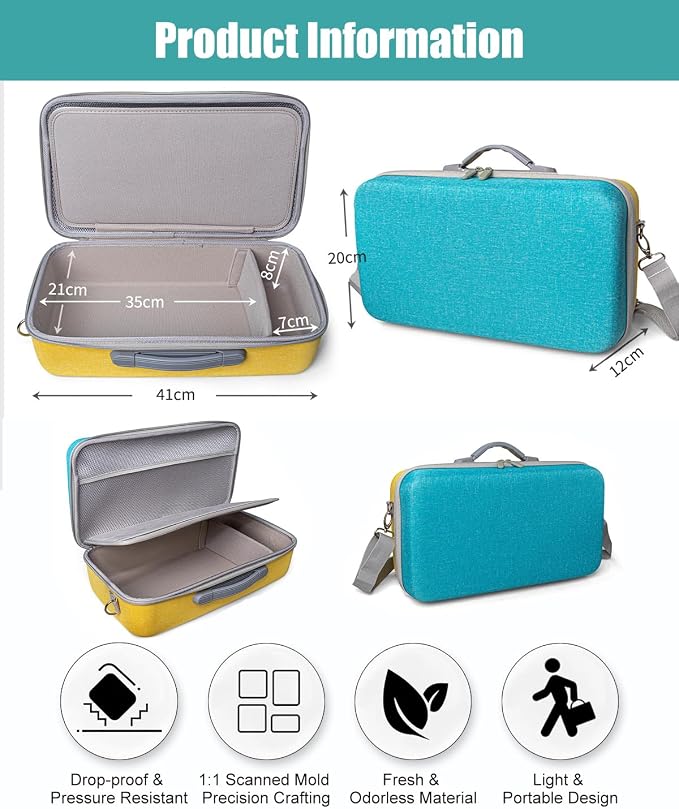 Hard Carrying Case for Liene PixCut S1 Color Photo Sticker Printer & Cutting Machine All-in-One Sticker Maker for DIY Crafts, PixCut S1 Storage Bag with Adjustable Divider