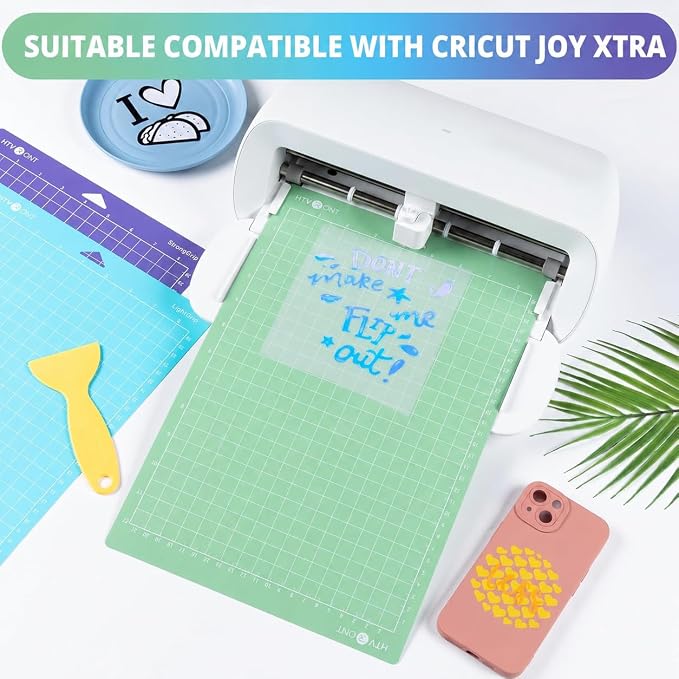 HTVRONT Cutting Mats Compatible with Cricut Joy Xtra, 3 Pack | 8.5"x12" with Standard, Light, Strong Stickness, Reusable adhesives compatible with Cricut Joy Xtra