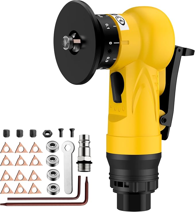 AMTOVL Pneumatic Chamfering Tool with 6 C-Angle & 6 R-Angle Blades