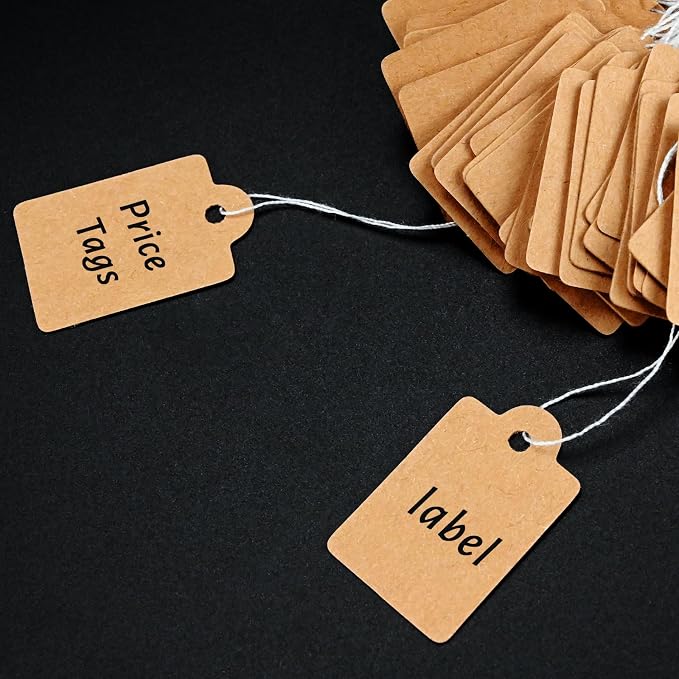 600 Pack Kraft Gift Tags with String Attached Marking Display Labels