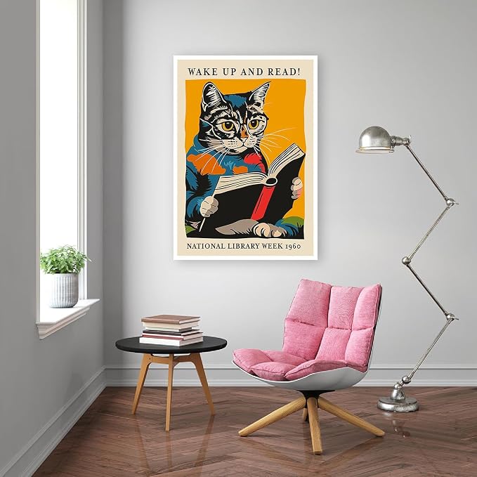 Diamond Art Kits for Adults,Reading Cat Diamond Painting Kits 12x16in