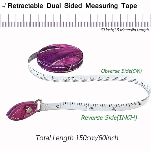 Tape Measure Body Measuring Tape，Medical Body Cloth Tailor Craft Dieting Measuring Tape, Dual Sided Retractable Ruler Colour Printed Soft Tape Measure Retractable