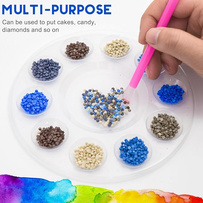 Hulameda 40pcs Clear Art Paint Tray Palette for Kids or Pupils to Painting | Plastic Pallet for DIY Craft,Play Party at Home,Kindergarten or School