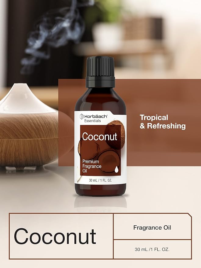 Horbaach Coconut Fragrance Oil for Diffuser Aromatherapy | 1 fl oz (30ml)