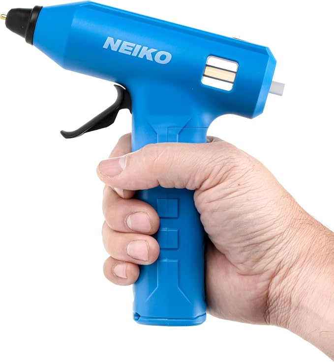 NEIKO 10582A Cordless Glue Gun, 20W Rechargeable Hot Glue Gun, 20 Glue Sticks Included, Wireless Anti Drip Nozzle Mini Glue Gun for Arts and Crafts, Mini USB Charging Port, Insulated Nozzle