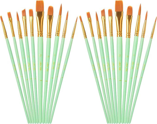 Mr. Pen- Acrylic Paint Brushes Set, 20 Pack, Round & Pointed Tip