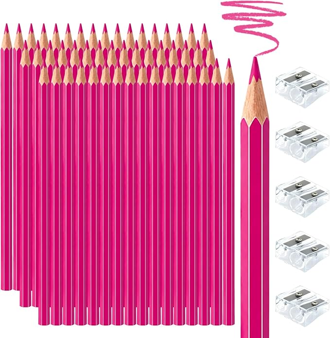 50 PCS Pink Colored Pencils, Pre-sharpened Professional Wooden Art Pencils Set for Artists Painting | Premium Drawing Sketching Supplies