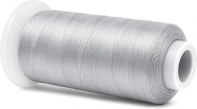 Mandala Crafts Silver Tex 70 Polyester Heavy Duty Thread for Upholstery | 1500 Yds T70 UV Resistant Strong Thread for Leather Sewing, Marine, Drapery, Jeans, Hair Weaving & Extension, Outdoor