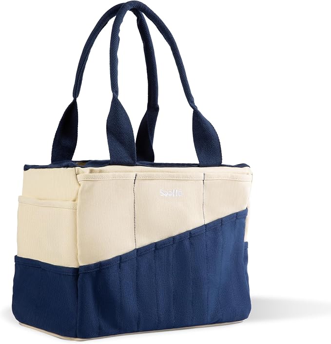 Soolla Studio Bag: Art Supply Storage Organizer & Pottery Tool Bag, Washable Tote, Yarn Bag, Crochet, 30 Pockets, 15+ Colors