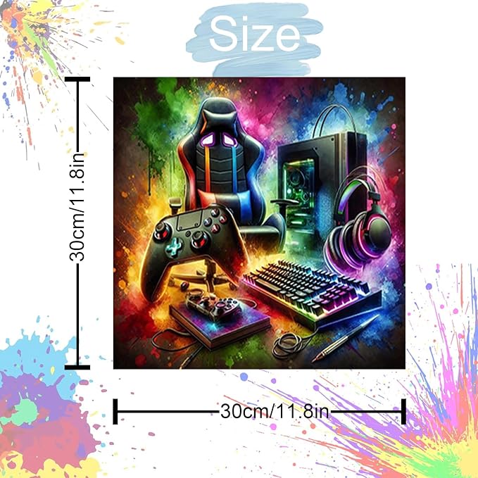 NZNANCHU DIY Paint by Numbers for Adults,Painting by Number Kits on Canvas,Color by Numbers for Beginner,Gifts Decor for Home Wall Room (Esports)