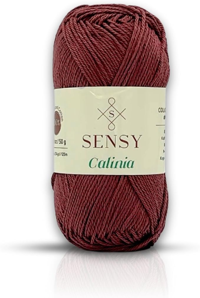 S Sensy Calinia-Mercerized Giza Cotton Amigurumi #2 Fine Yarn Brown 131yds