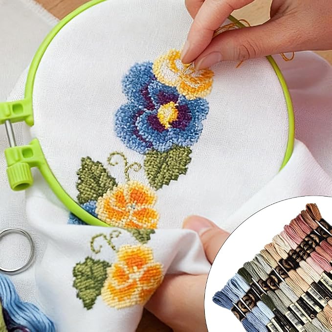 18 Skeins 157.5 Yards Variegated Cross Stitch Floss Colorful Friendship Bracelet String Gradient 6 Ply Polyester Embroidery Threads Bulk for Sewing Making Jewelry Needlecraft Knitting DIY