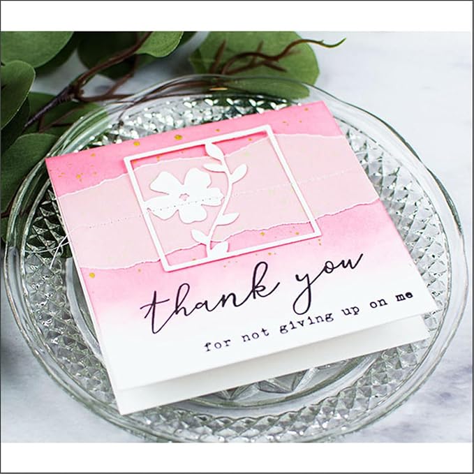 Cutting Dies 3D Background Frame Metal Stencils Scrapbooking Tools DIY Craft Carbon Steel Embossing Template for Paper Card Making Album Arts Supplies (Frame E-Flower Photo 10.2x10.2cm)