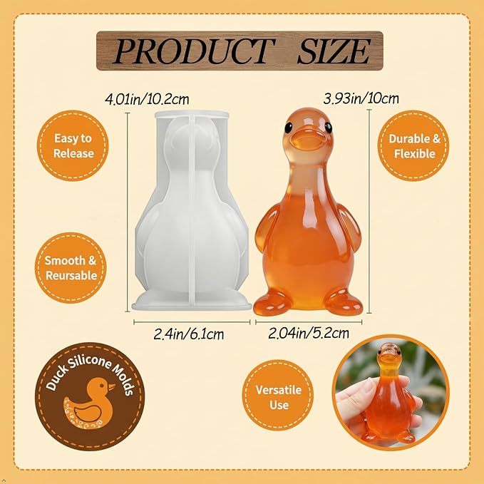 Duck Epoxy Resin Molds, 3D Silicone Duck Molds for Resin Casting