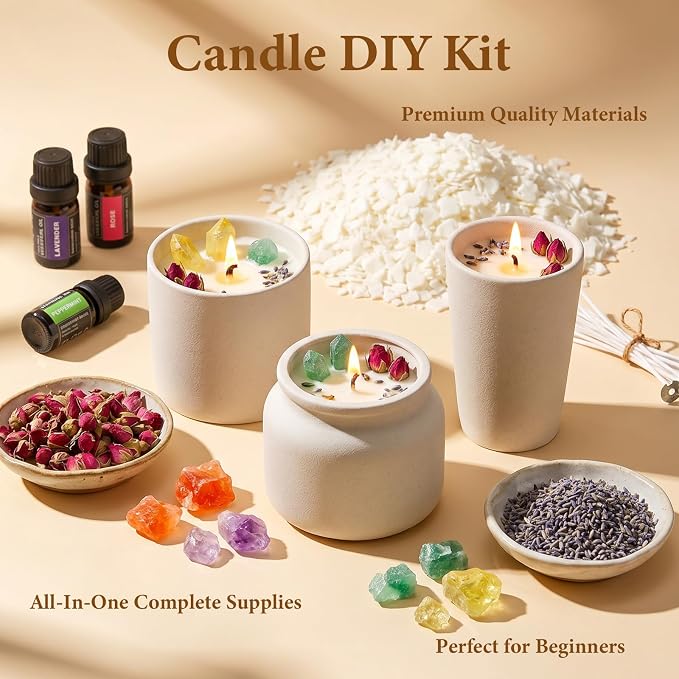 SACATR 5LB Soy Wax Candle Making Kit,Natural 100% Soy Wax for Candle Making