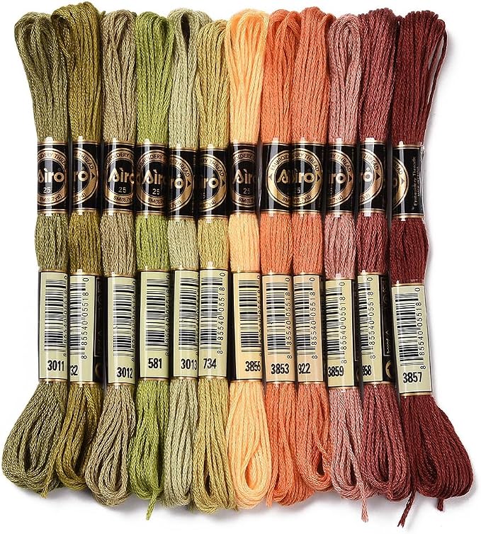 12 Skeins 105 Yards Variegated Embroidery Floss Thread for Craft