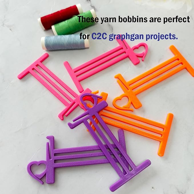 Large Yarn Bobbins for Crochet, 6Pcs Yarn Bobbin with Stitch Marker Preventing Tangles, 4'' Yarn Thread Bobbins for Knitting, 3 Color