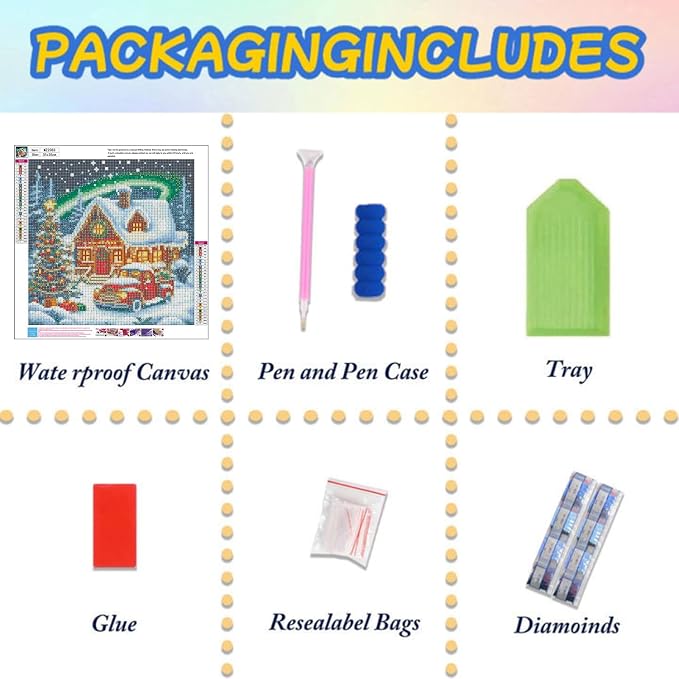 Lophomie Christmas Diamond Art Kits for Adults, 5D Diamond Painting Kits