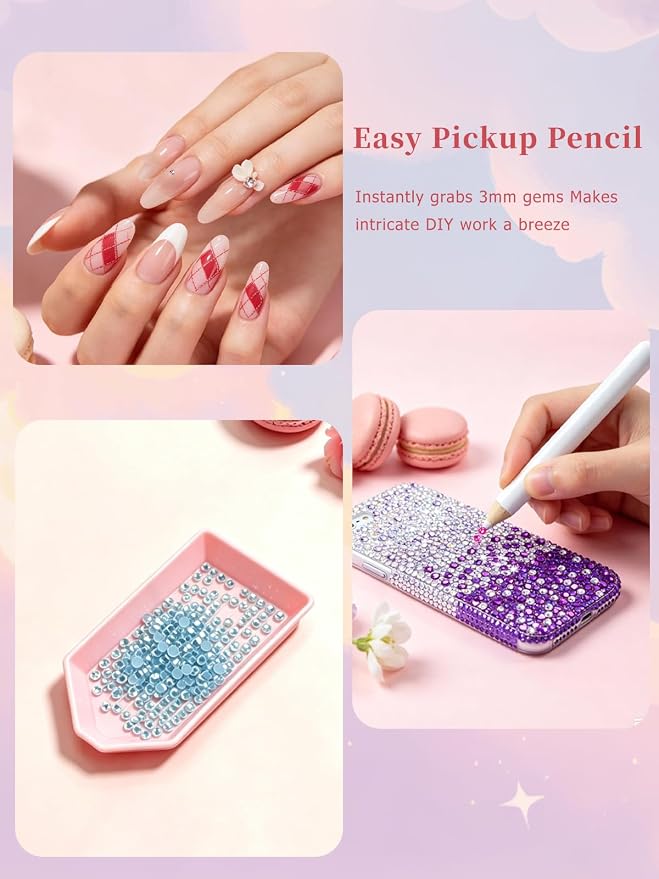 64032Pcs Bedazzling Kit, 40Colors 3mm Bedazzler Kit with Rhinestones
