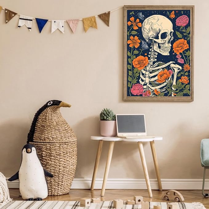 Benjenes Skull Diamond Art Kits for Adults, Skeleton Diamond Painting Kits