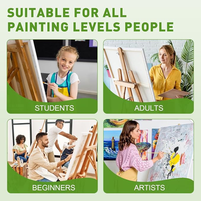 FUMILE Canvas for Painting 24x36, 6 Pack Large Stretched Canvas for Painting-5/8 in Profile Primed White Blank Painting Canvas Value Pack for Oil & Acrylic Paint