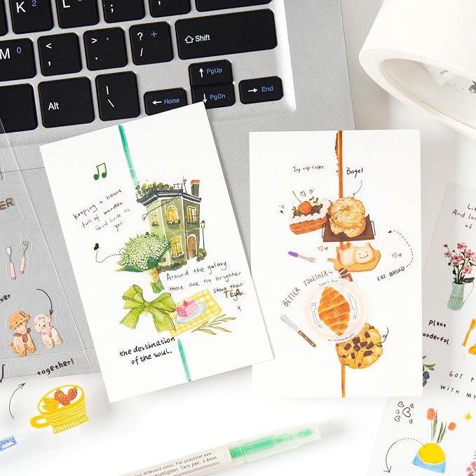 680 Pcs Daily Planner Stickers for Scrapbooking Diary Bullet Journal Notebook Card Making Water Bottle, 24 Sheets Hand-Drawn Monthly Weekly Daily Journal Stickers for Adults and Teens