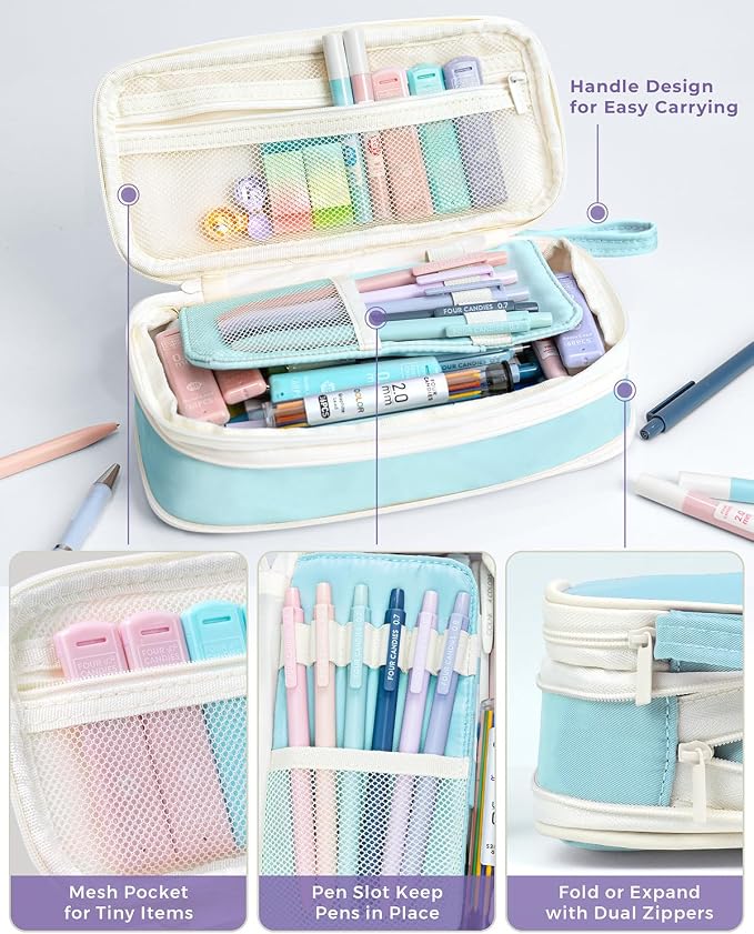Four Candies 36PCS Mechanical Pencil Set with 624 Lead Refills (Blue)