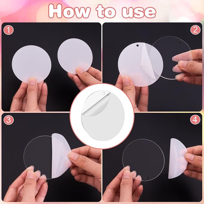 40PCS Acrylic Keychain Blanks, Clear Acrylic Ornaments Blanks with Hole