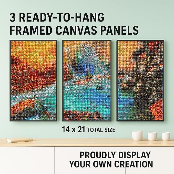 ArtSkills Diamond Painting Kit Framed Canvas Diamond Art - Waterfall